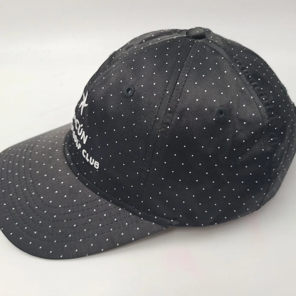 Women Iberostar Golf Club Hat Adjustable Black‎ White Polka Dot Cancun Course MX